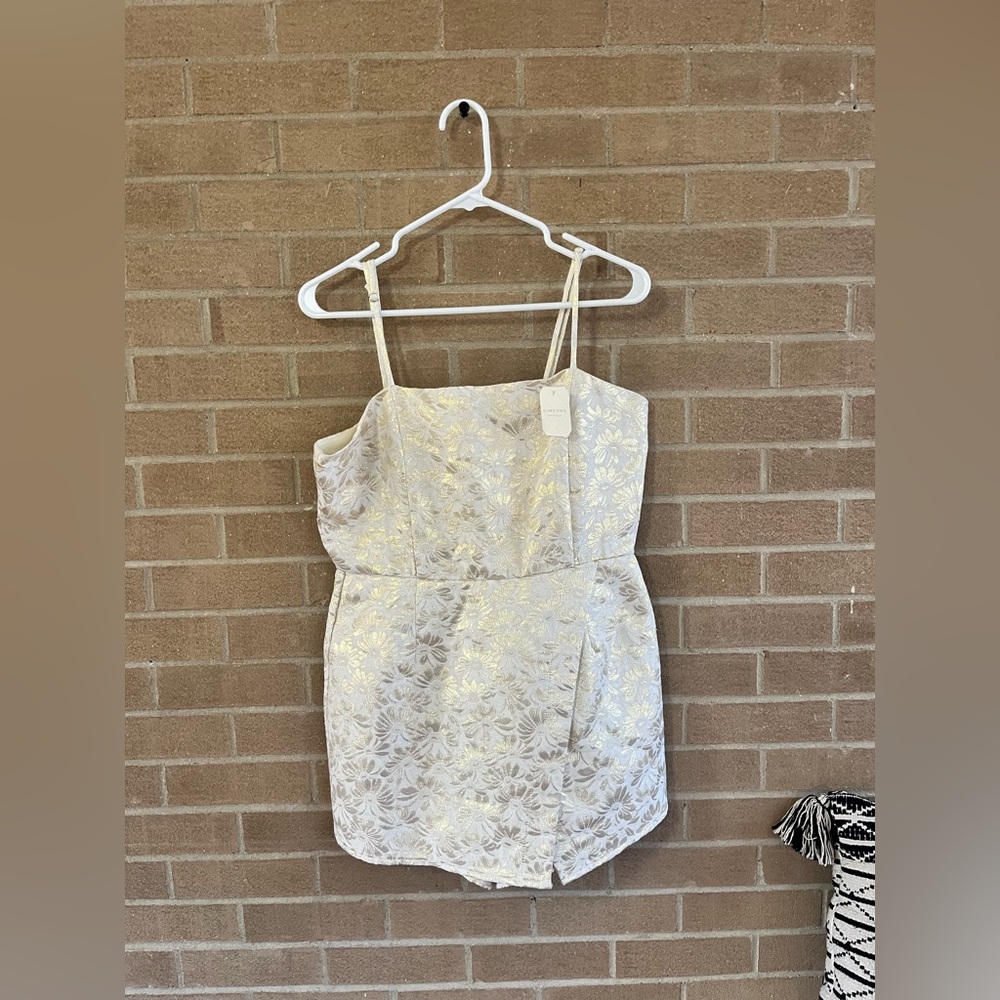 Altar'd State Cream and Gold Floral Jumpsuit - Picture 2 of 5